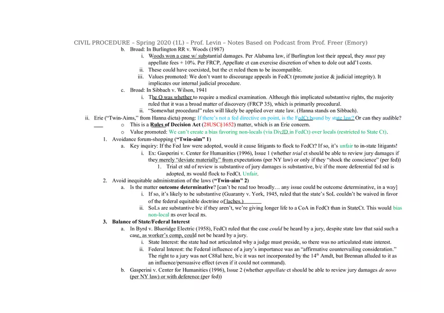 Civ Pro Outline - Personal JD - Page 9