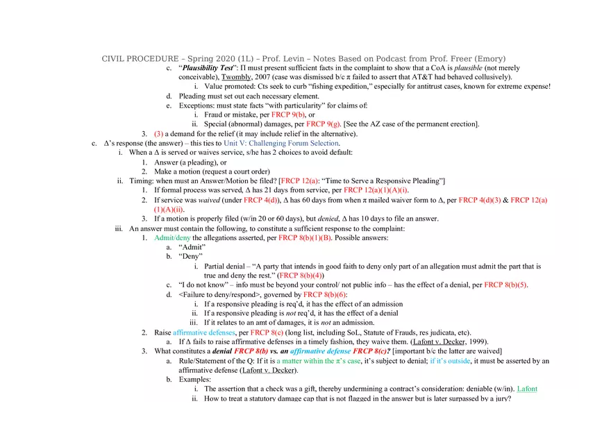 Civ Pro Outline - Personal JD - Page 11