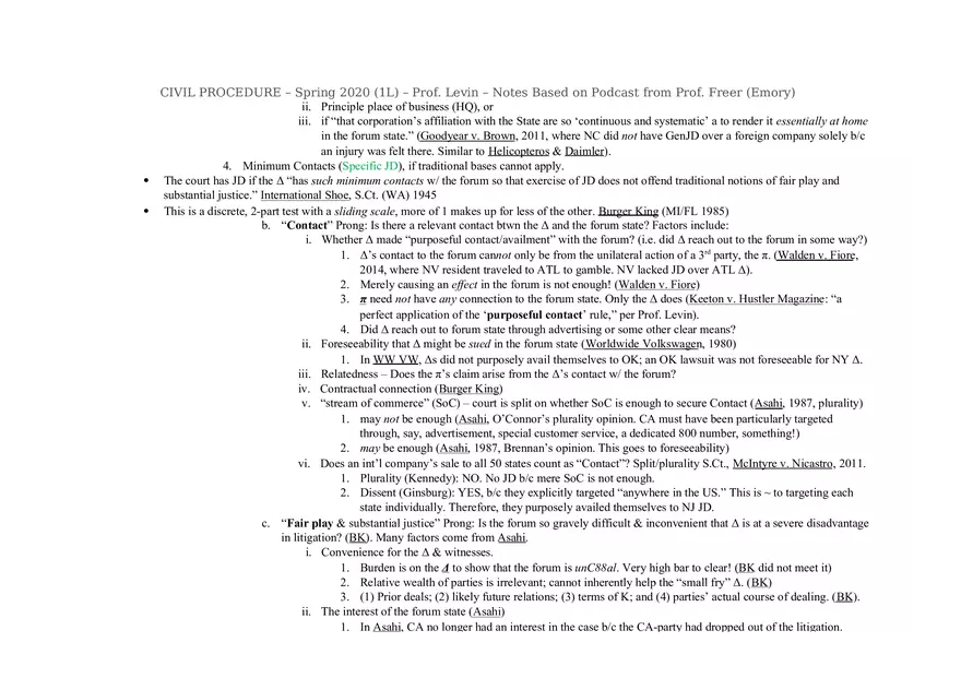 Civ Pro Outline - Personal JD - Page 13