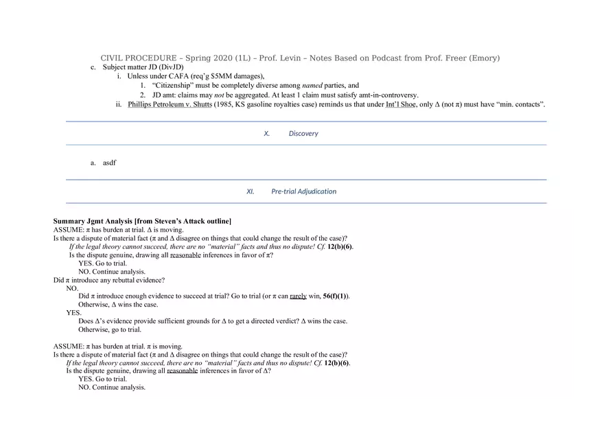 Civ Pro Outline - Personal JD - Page 23