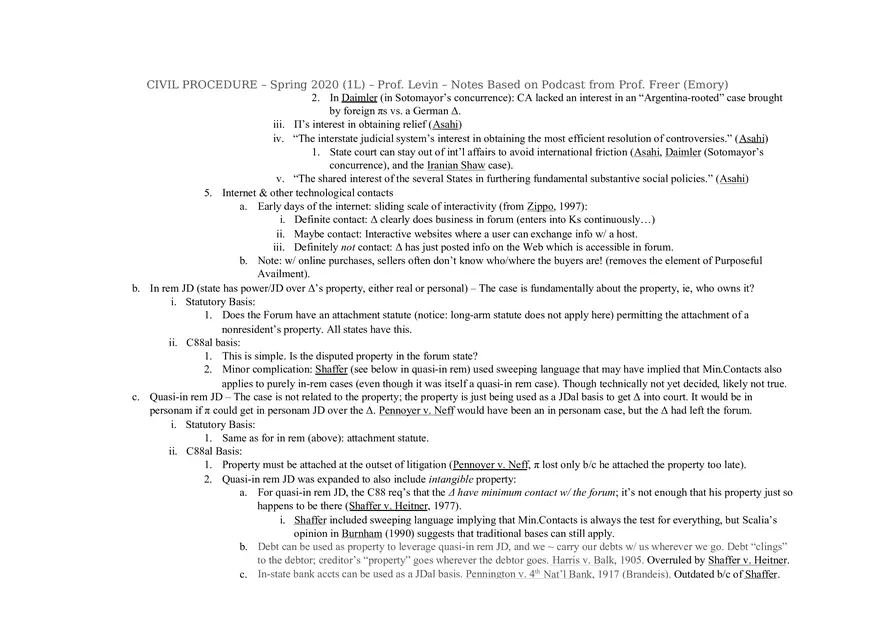 Civ Pro Outline - Personal JD - Page 24