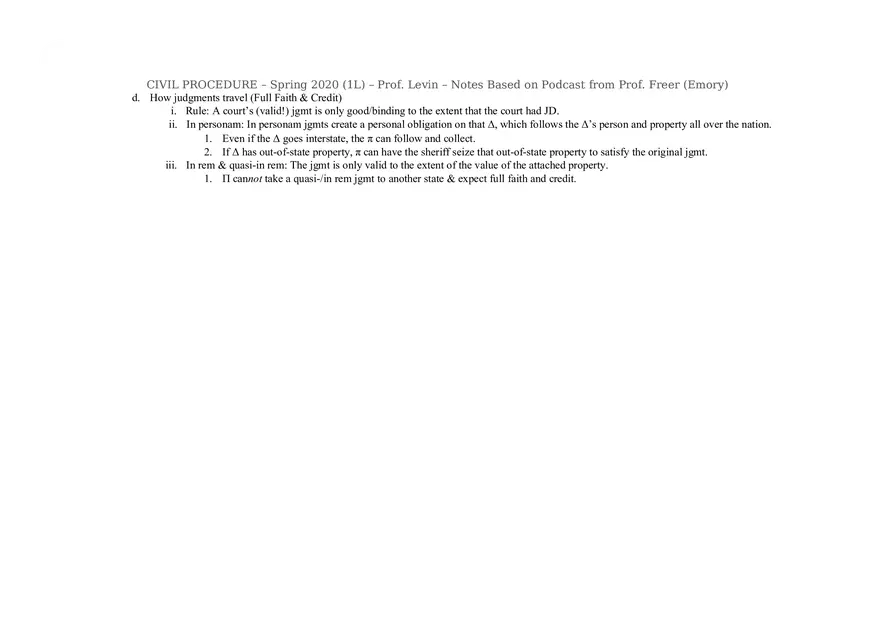 Civ Pro Outline - Personal JD - Page 35