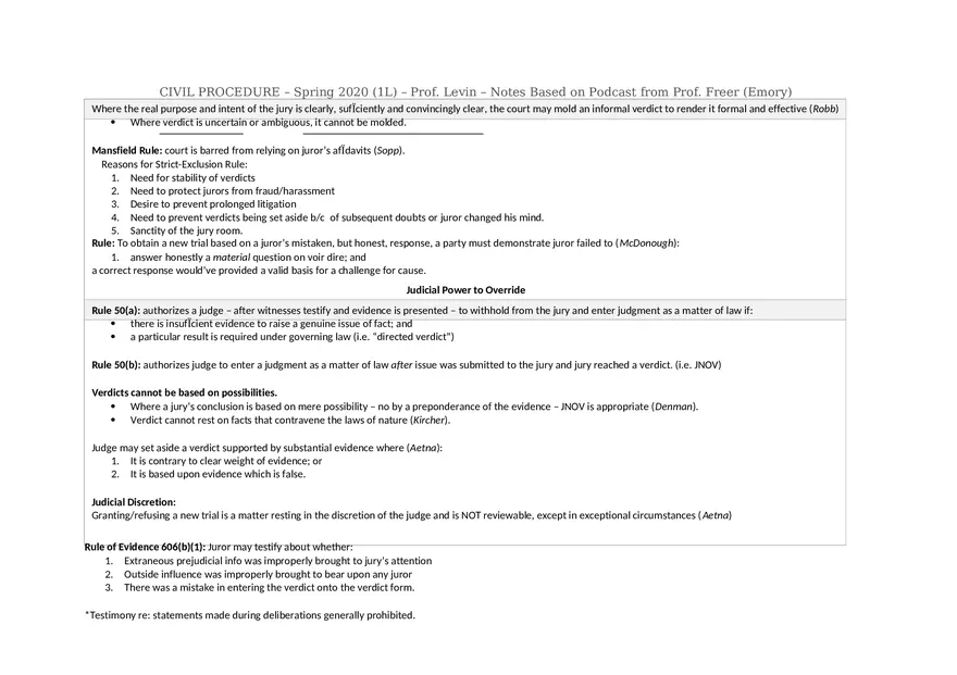 Civ Pro Outline - Personal JD - Page 43