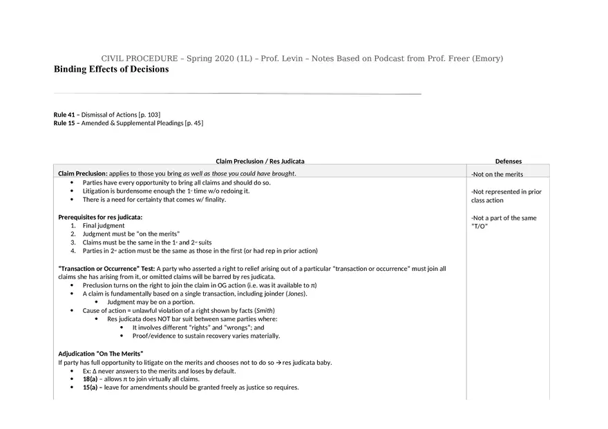 Civ Pro Outline - Personal JD - Page 45