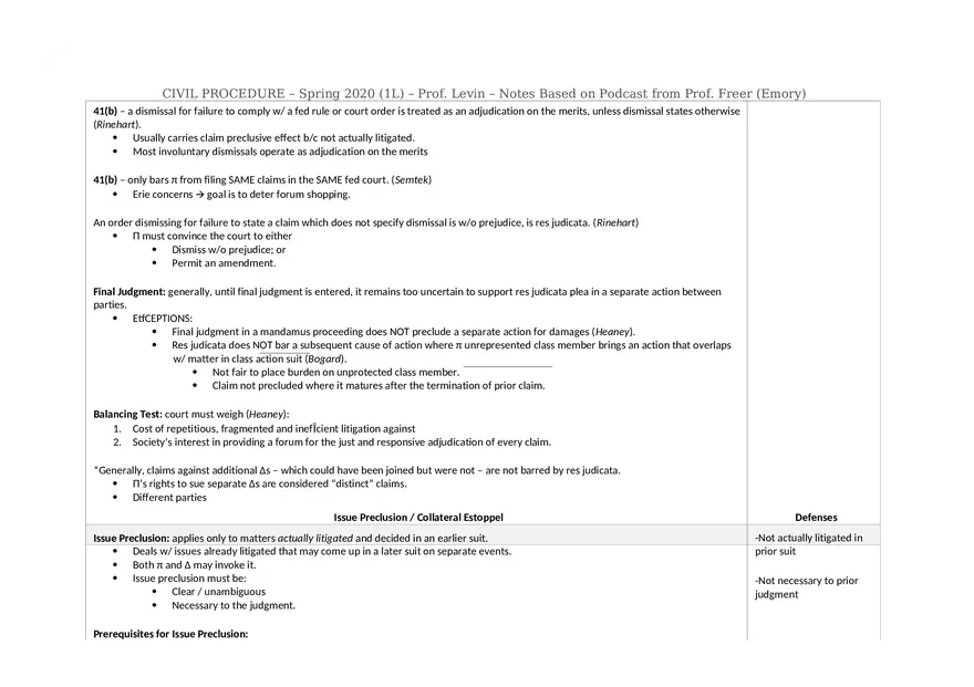 Civ Pro Outline - Personal JD - Page 48