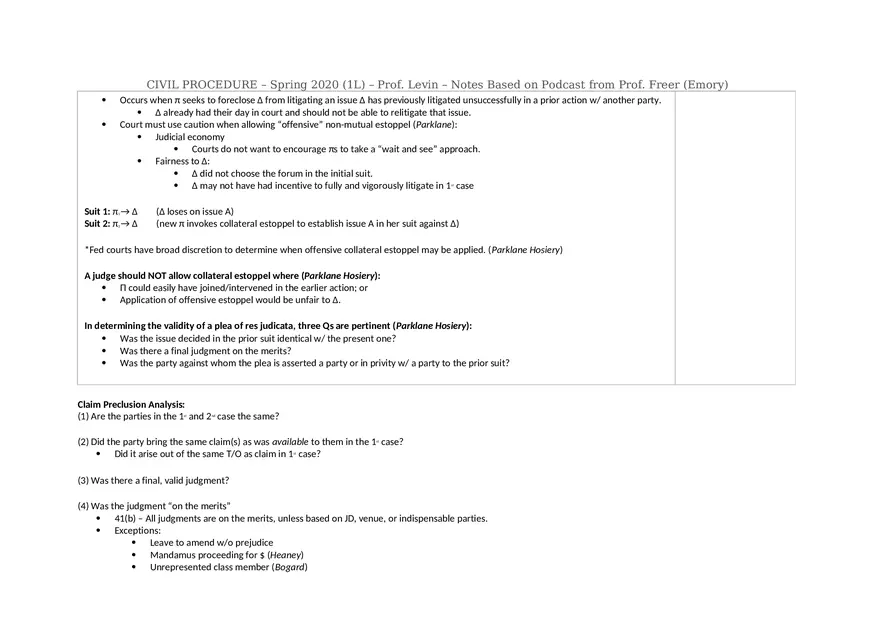 Civ Pro Outline - Personal JD - Page 52