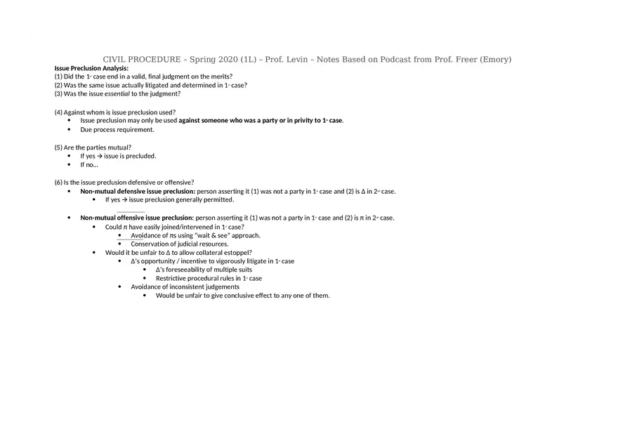 Civ Pro Outline - Personal JD - Page 54