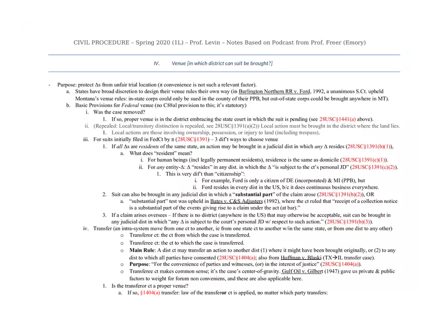 Civ Pro Outline - Personal JD - Page 5