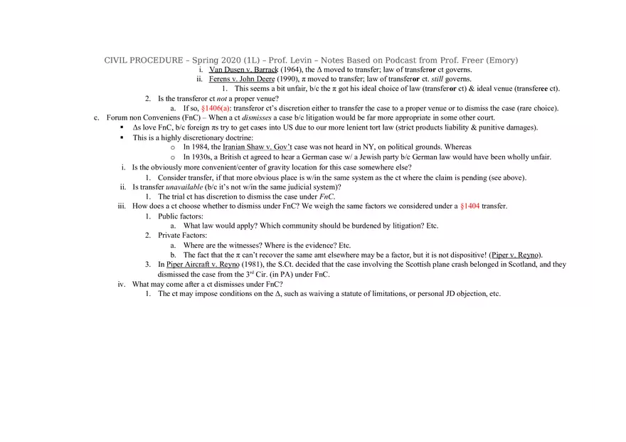 Civ Pro Outline - Personal JD - Page 6