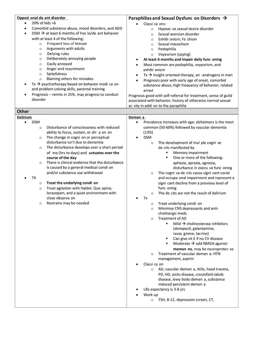Psychiatric Disorders - Chart Study Guide - Page 13