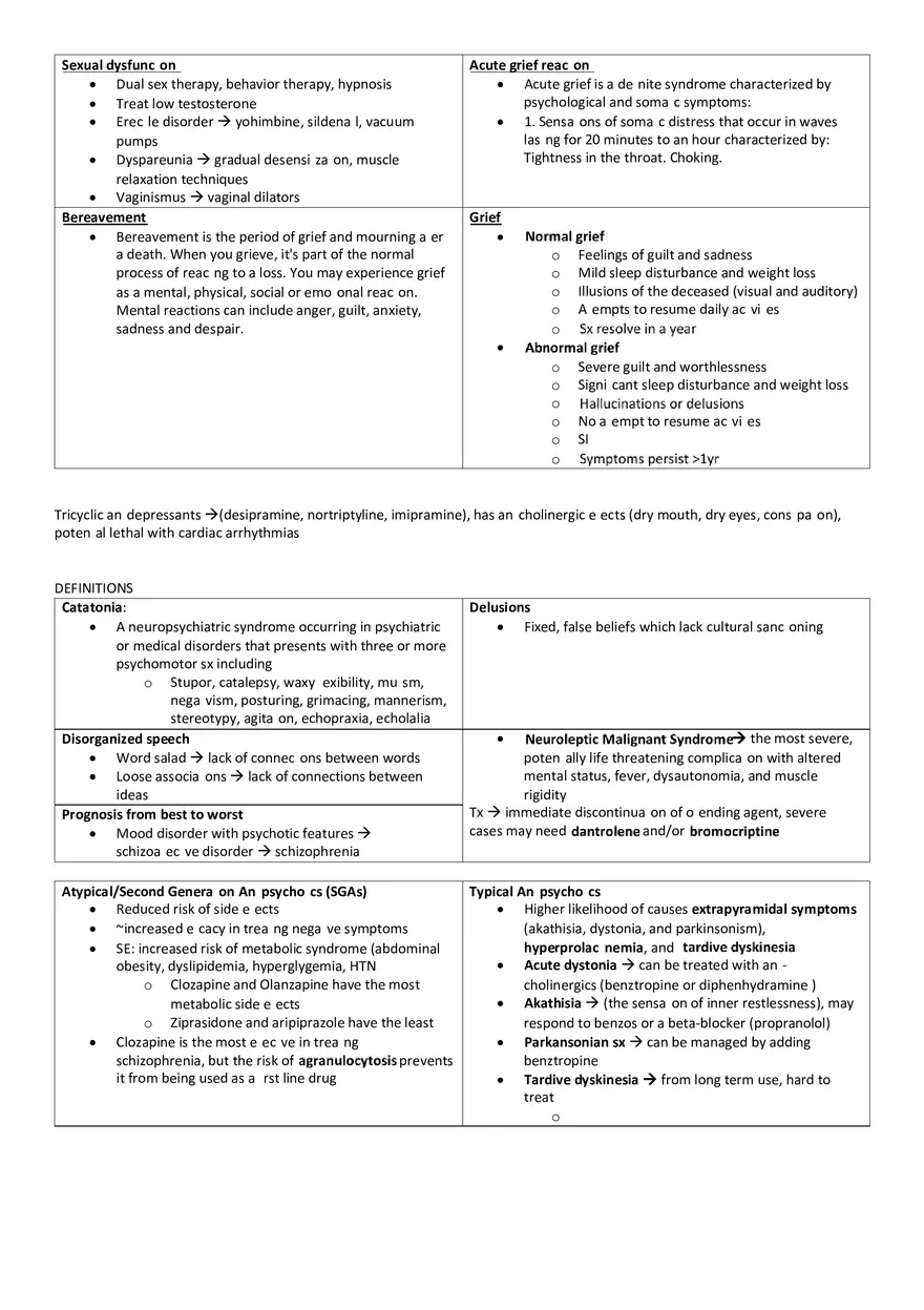 Psychiatric Disorders - Chart Study Guide - Page 4