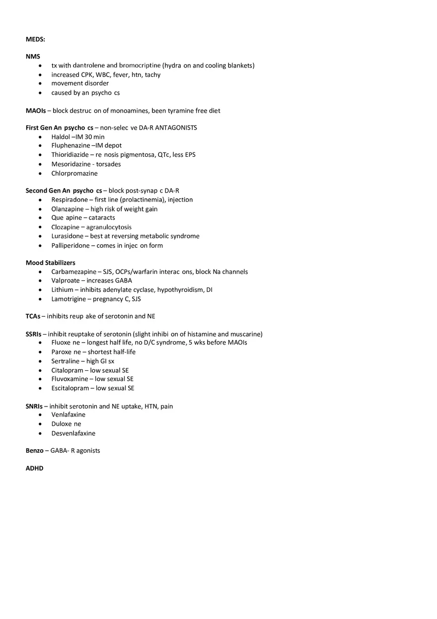Psychiatric Disorders - Chart Study Guide - Page 5