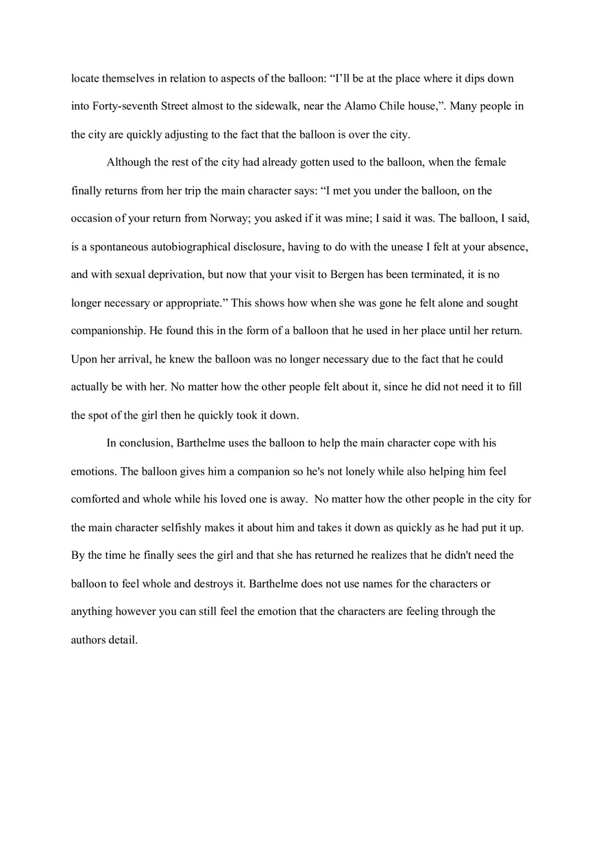 The Balloon - Essay - Page 2