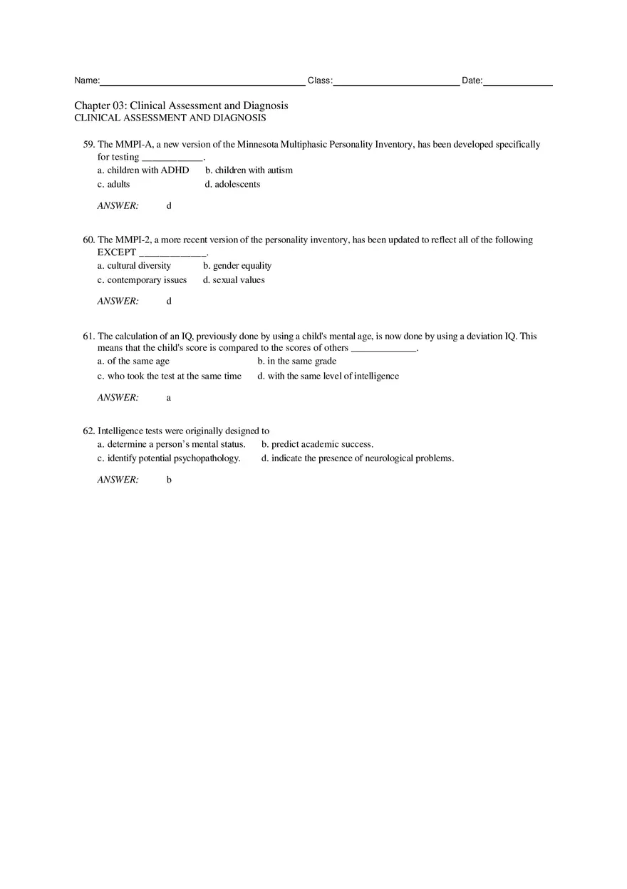Chapter 3 Clinical Assessment and Diagnosis Part 2 - Page 9