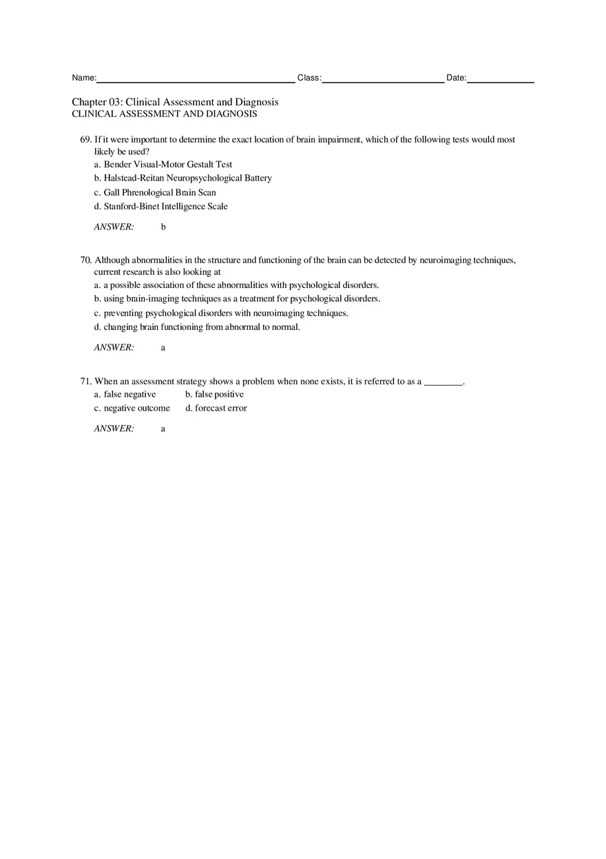 Chapter 3 Clinical Assessment and Diagnosis Part 2 - Page 12
