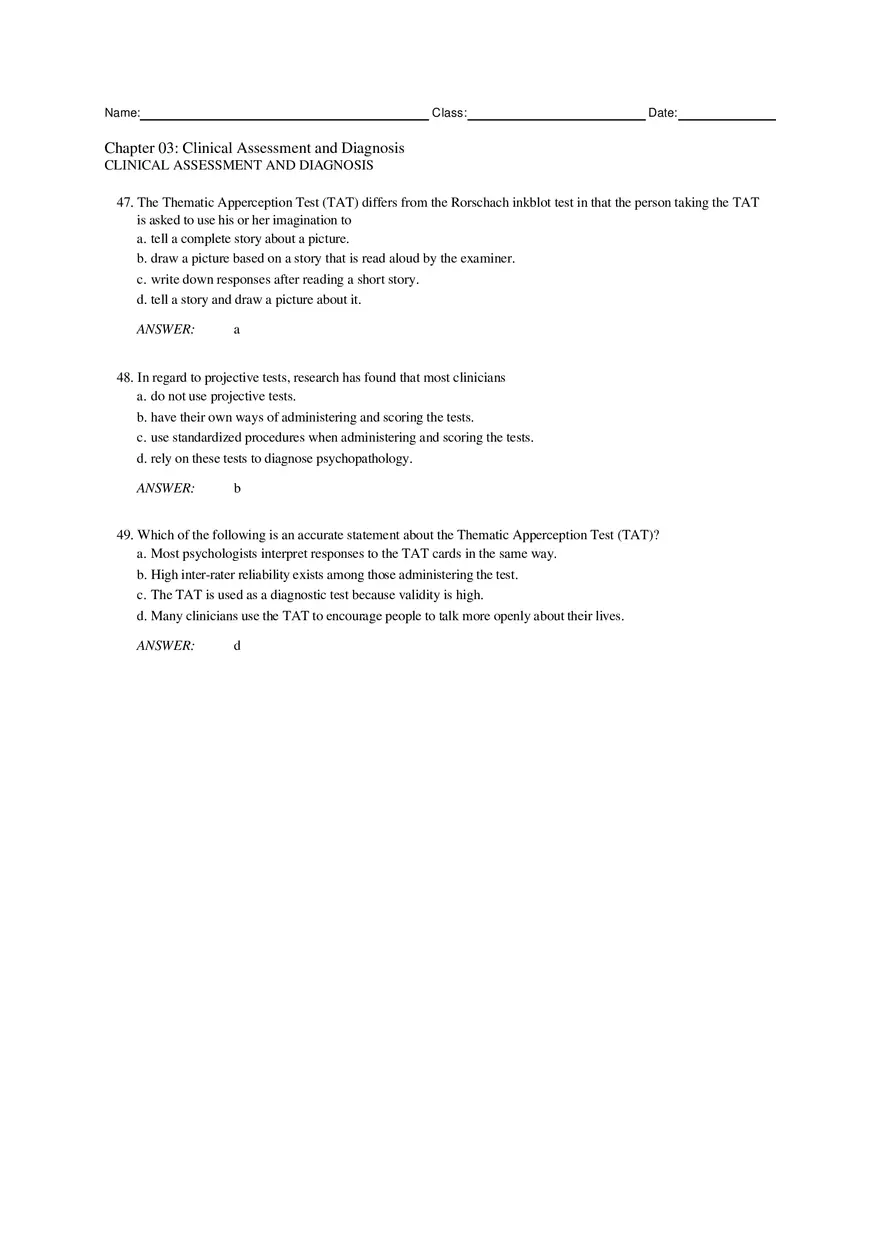 Chapter 3 Clinical Assessment and Diagnosis Part 2 - Page 5