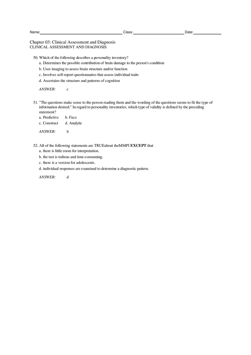 Chapter 3 Clinical Assessment and Diagnosis Part 2 - Page 6