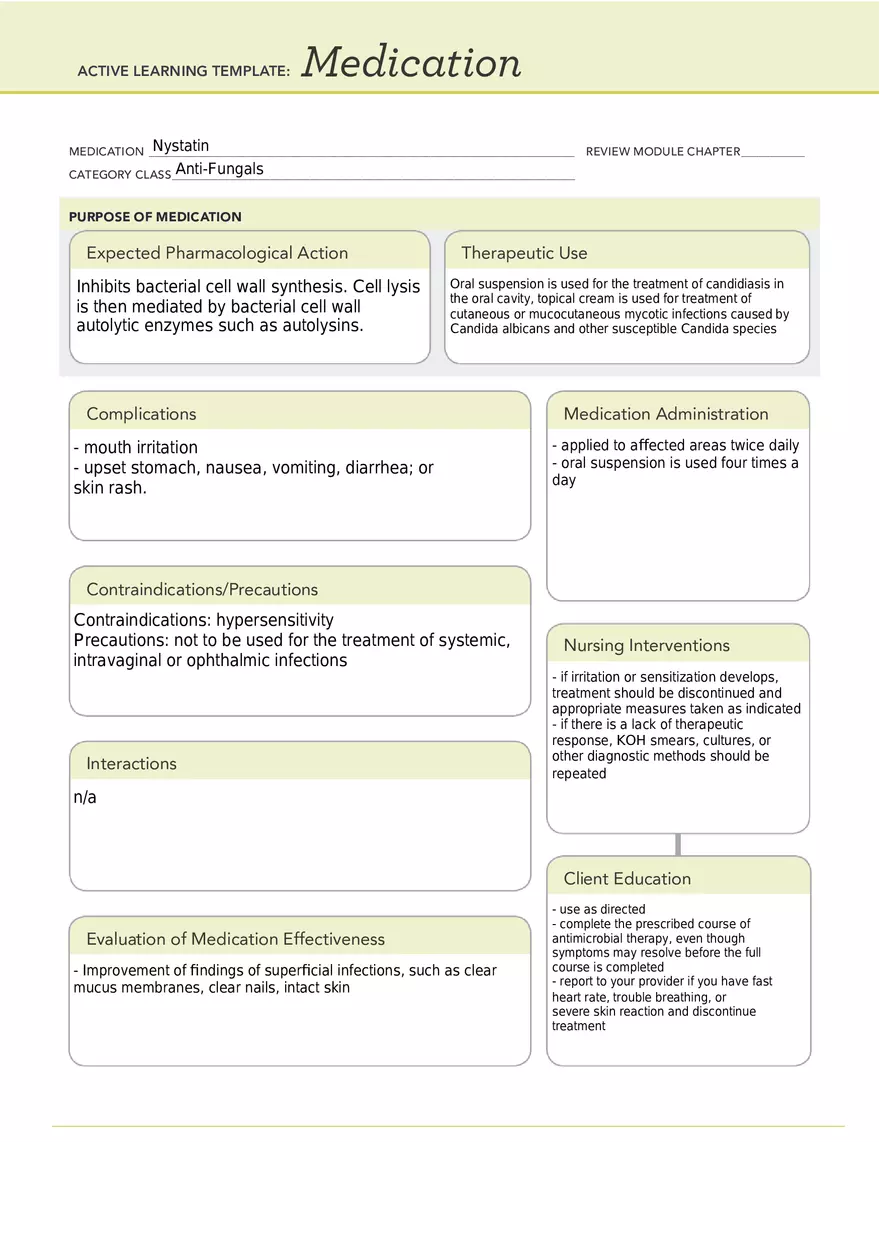 Nystatin - Drug Template - Page 1