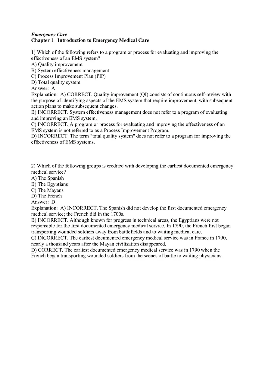 Introduction to Emergency Medical Care Part 1 - Page 1