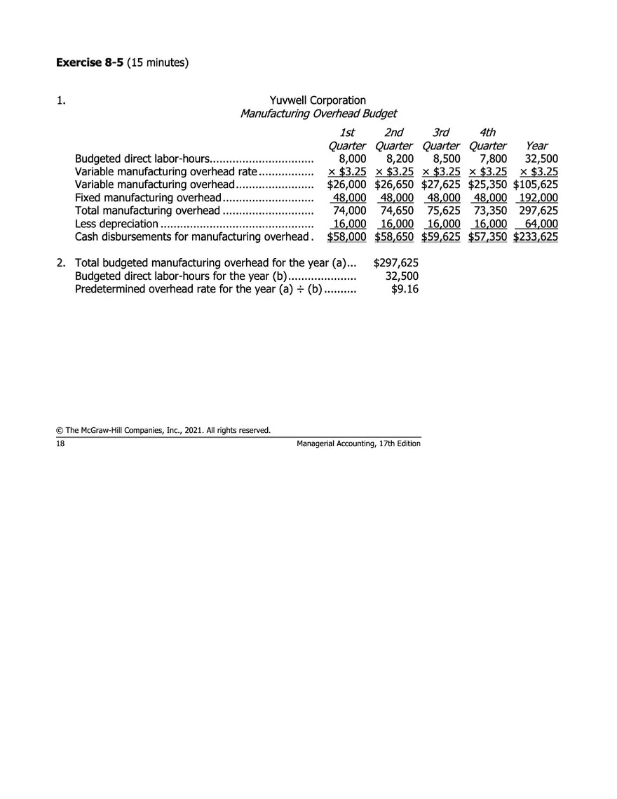 Managerial Accounting 17e Solutions Chapter 8 - Page 10