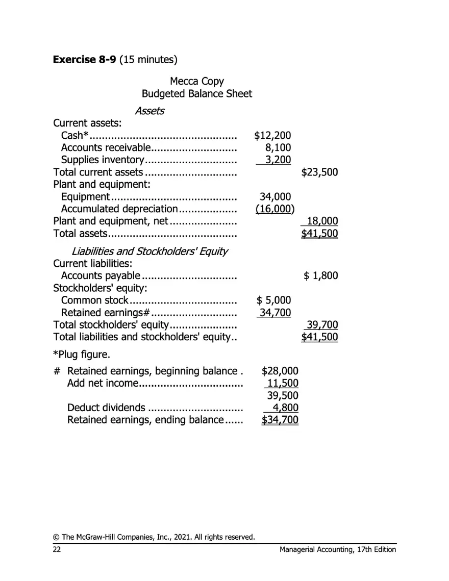 Managerial Accounting 17e Solutions Chapter 8 - Page 15
