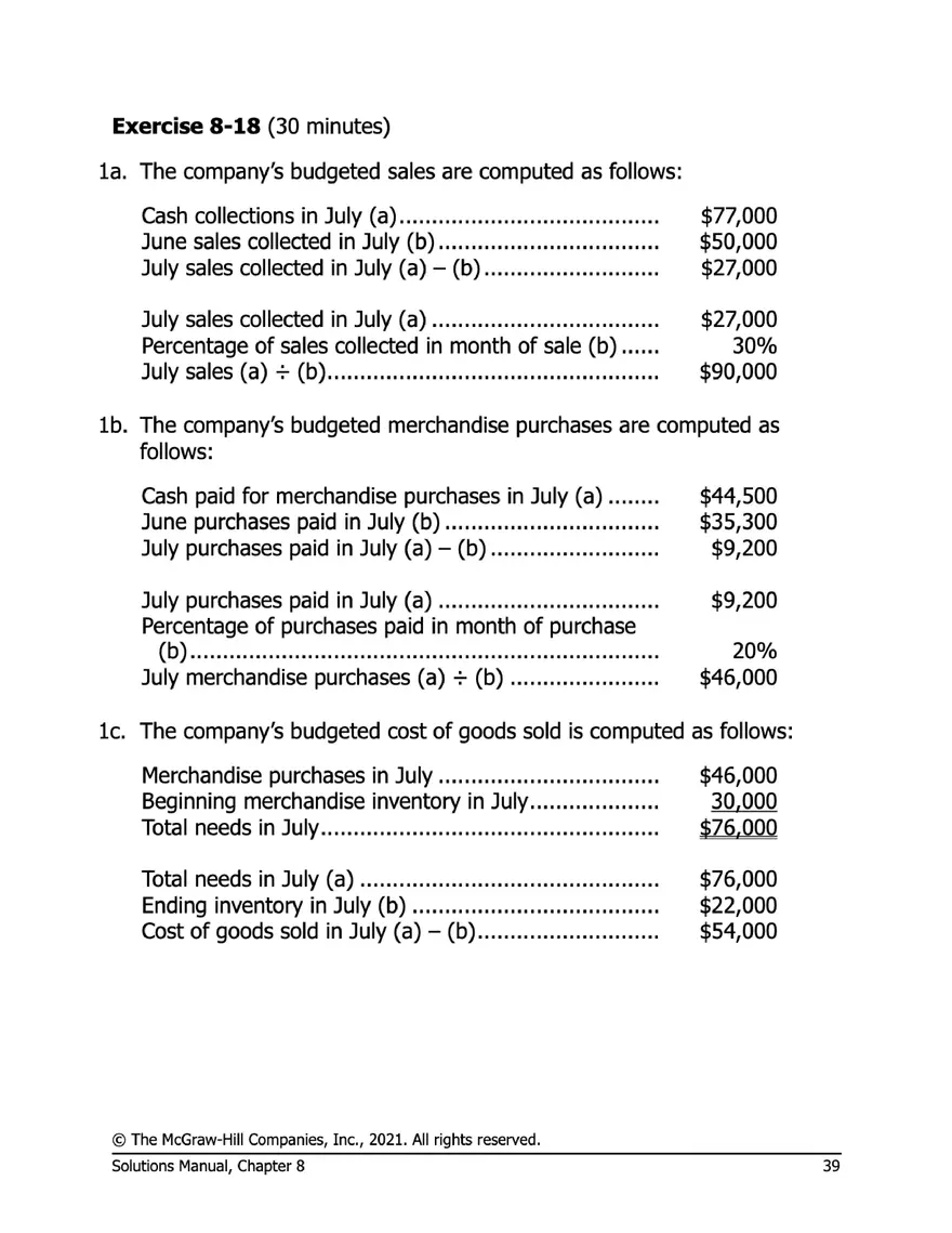Managerial Accounting 17e Solutions Chapter 8 - Page 33