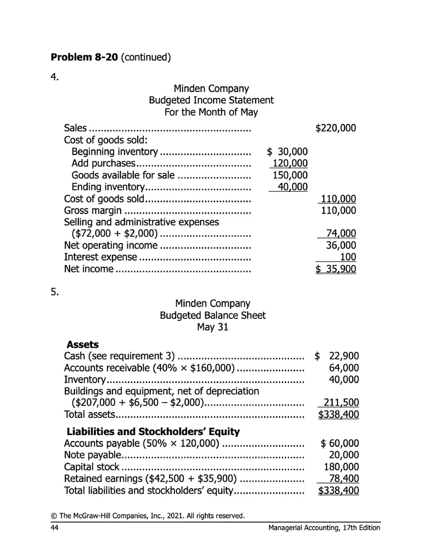 Managerial Accounting 17e Solutions Chapter 8 - Page 39
