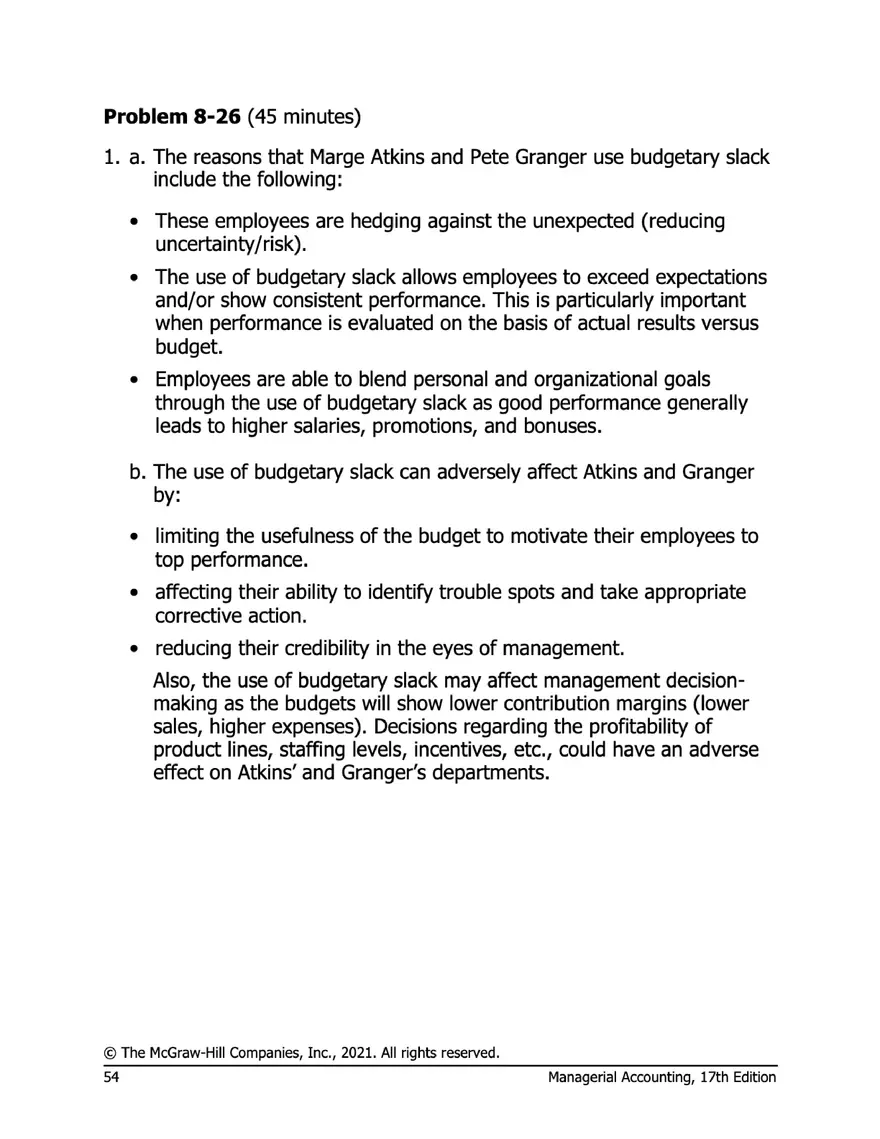 Managerial Accounting 17e Solutions Chapter 8 - Page 50