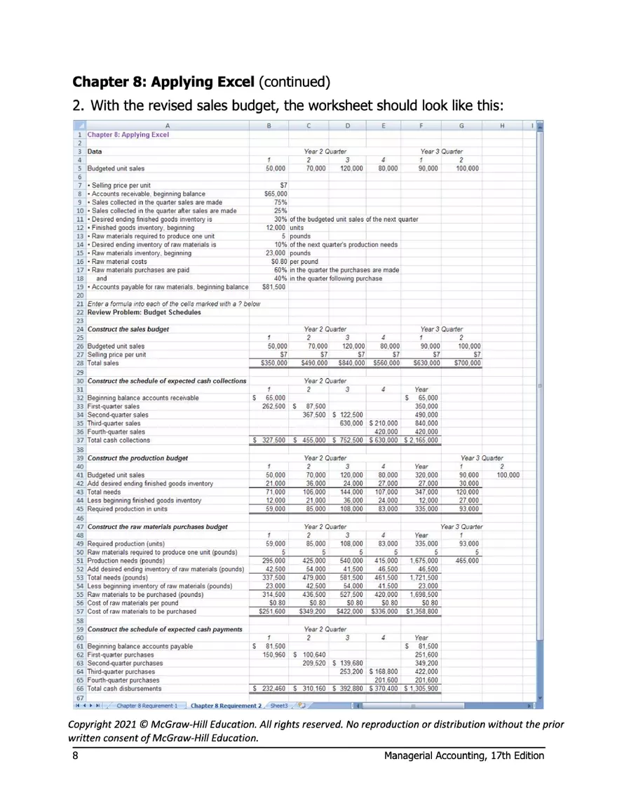 Managerial Accounting 17e Solutions Chapter 8 - Page 68