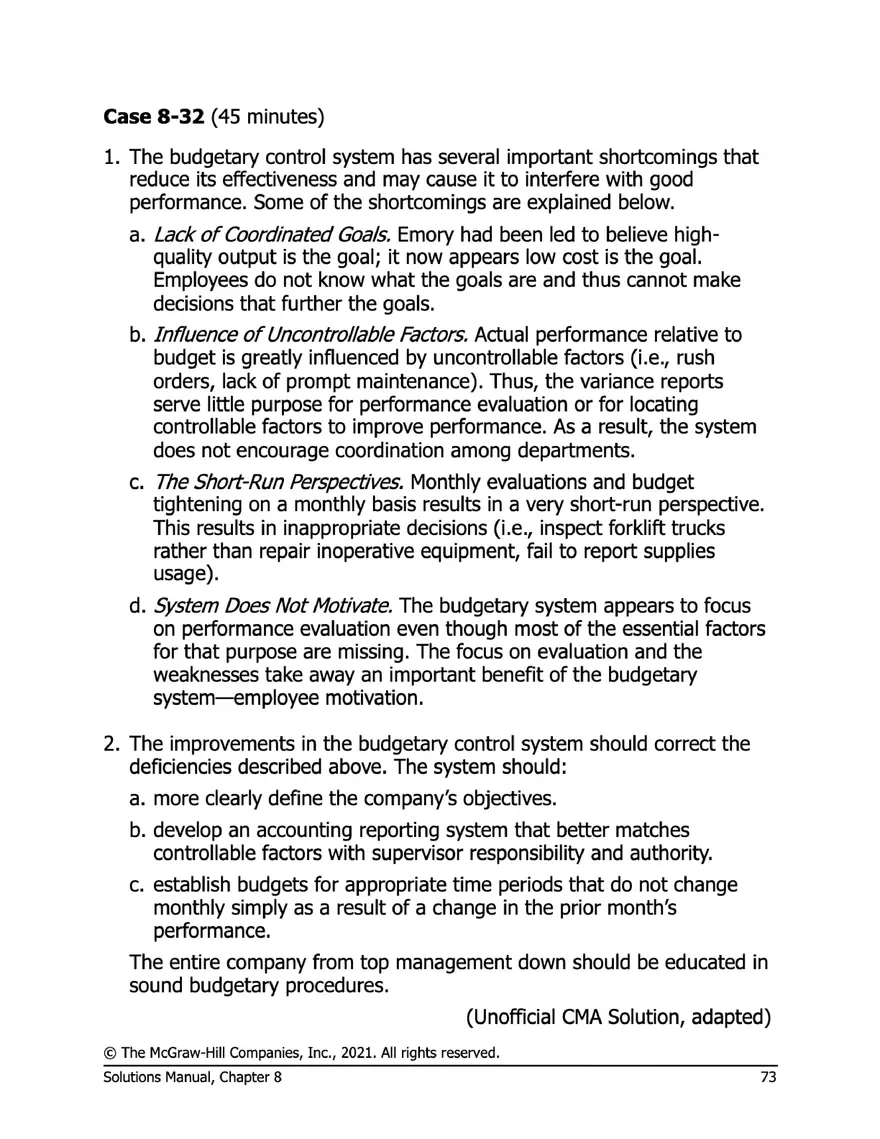 Managerial Accounting 17e Solutions Chapter 8 - Page 71