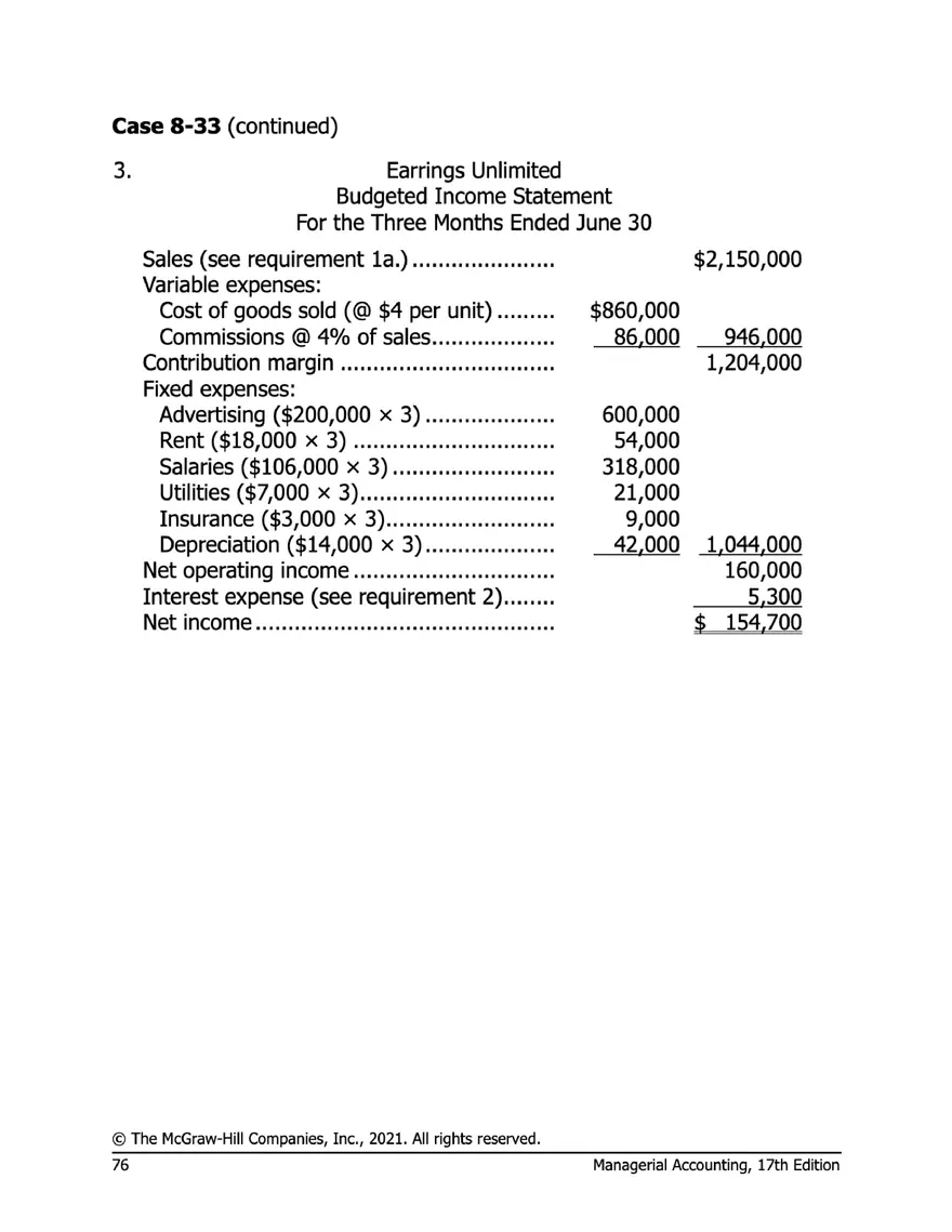 Managerial Accounting 17e Solutions Chapter 8 - Page 74