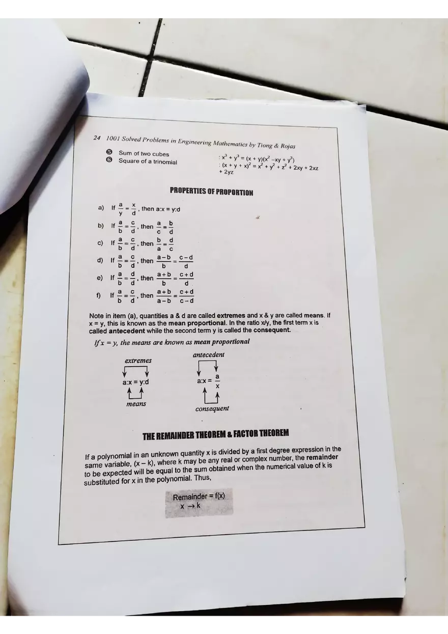 Fundamentals in Algebra - Basic Rules - Page 2