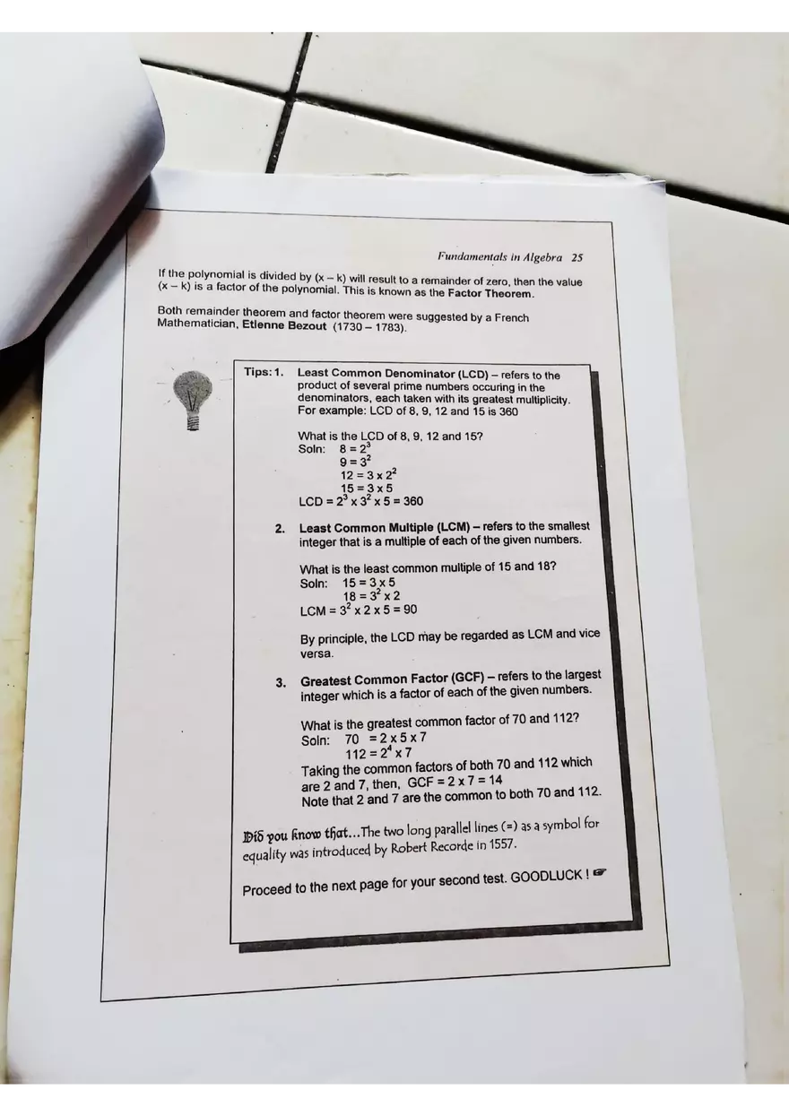 Fundamentals in Algebra - Basic Rules - Page 6