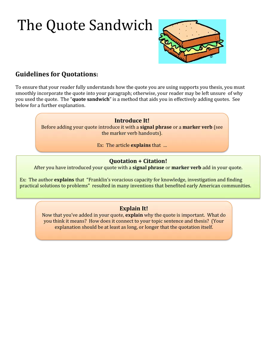 The Quote Sandwich - Page 1