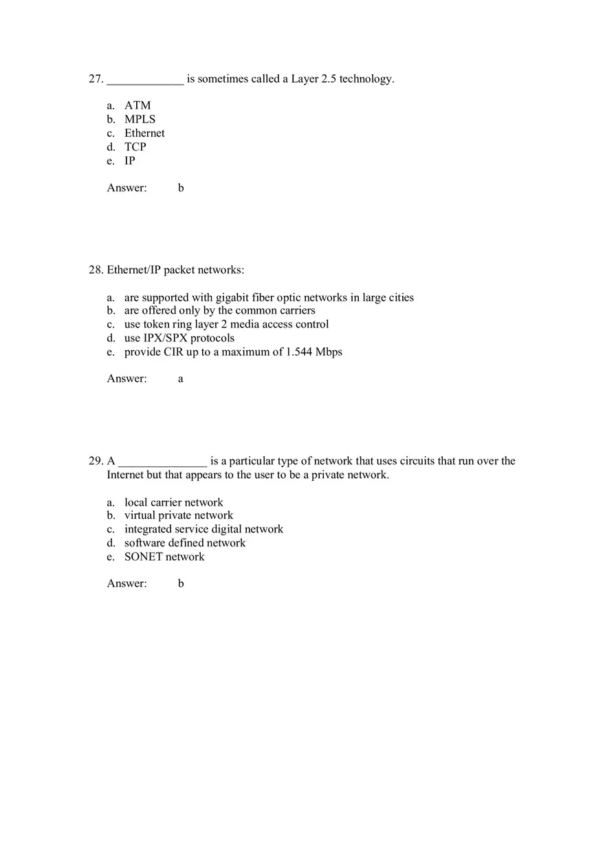 Wide Area Networks Answers Part 2 - Page 7