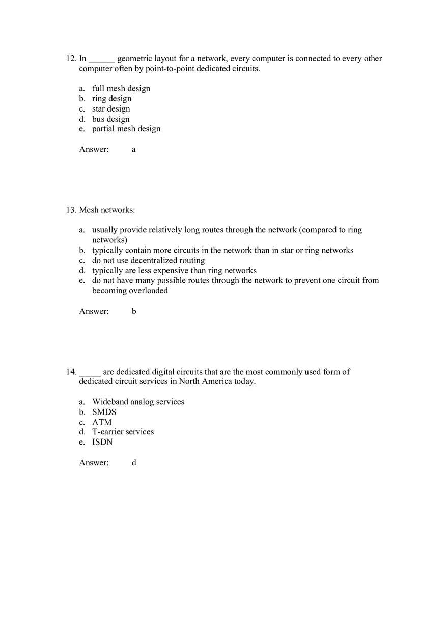 Wide Area Networks Answers Part 2 - Page 1