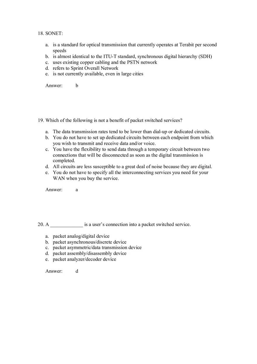 Wide Area Networks Answers Part 2 - Page 4