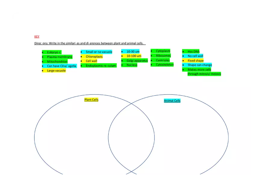 Animal Plant Cell Venn Diagram - Page 2