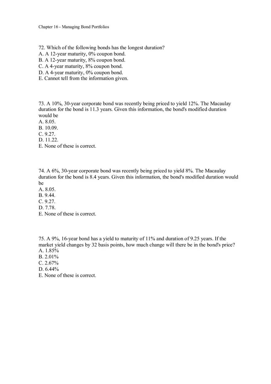 Managing Bond Portfolios Assignment 2 - Page 13