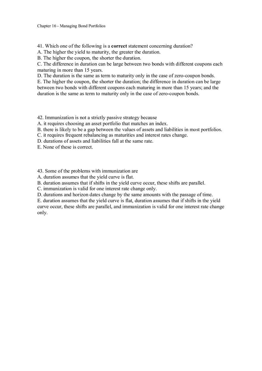 Managing Bond Portfolios Assignment 2 - Page 1