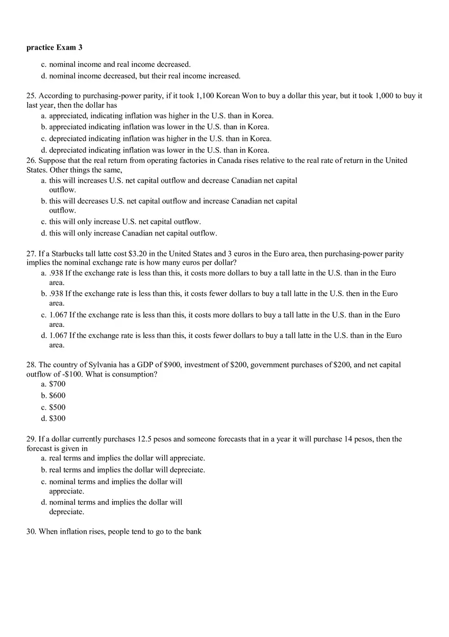 Introduction to Macroeconomics Practice Exam 3 Answers - Page 7