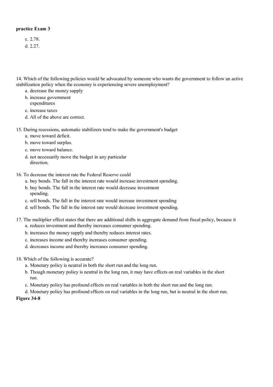 Introduction to Macroeconomics Practice Exam 3 Answers - Page 5