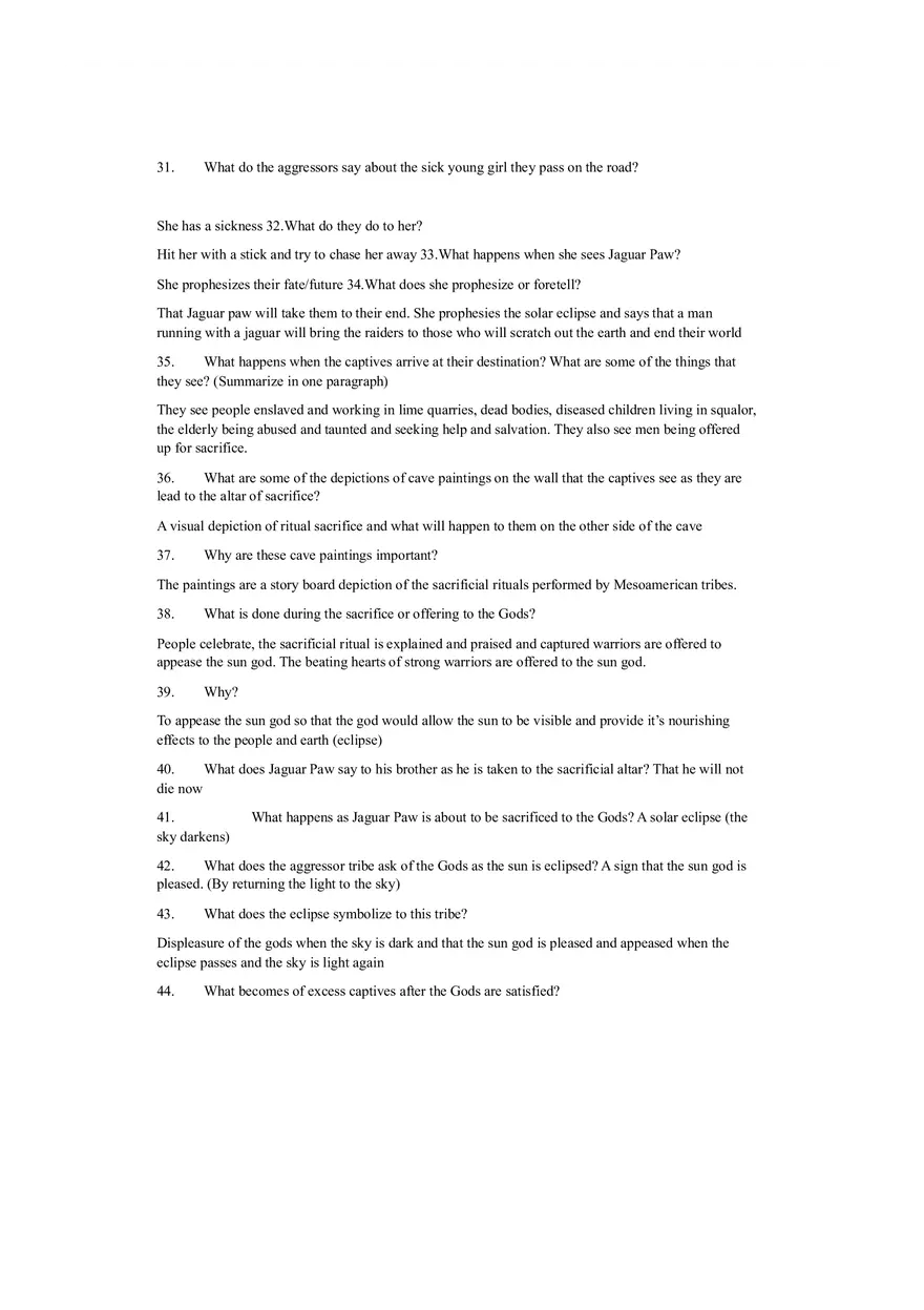 Apocalypto Viewing Questions - Page 7