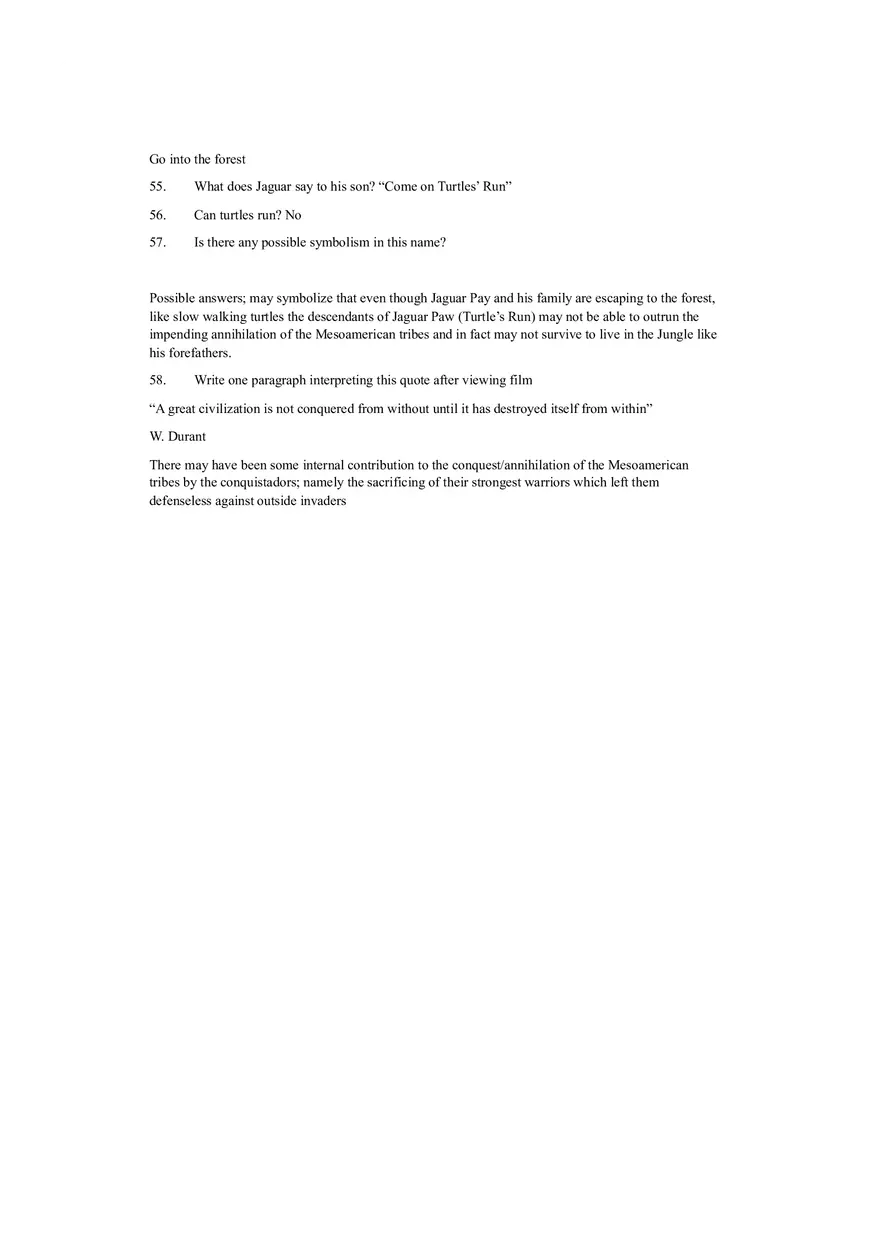 Apocalypto Viewing Questions - Page 9