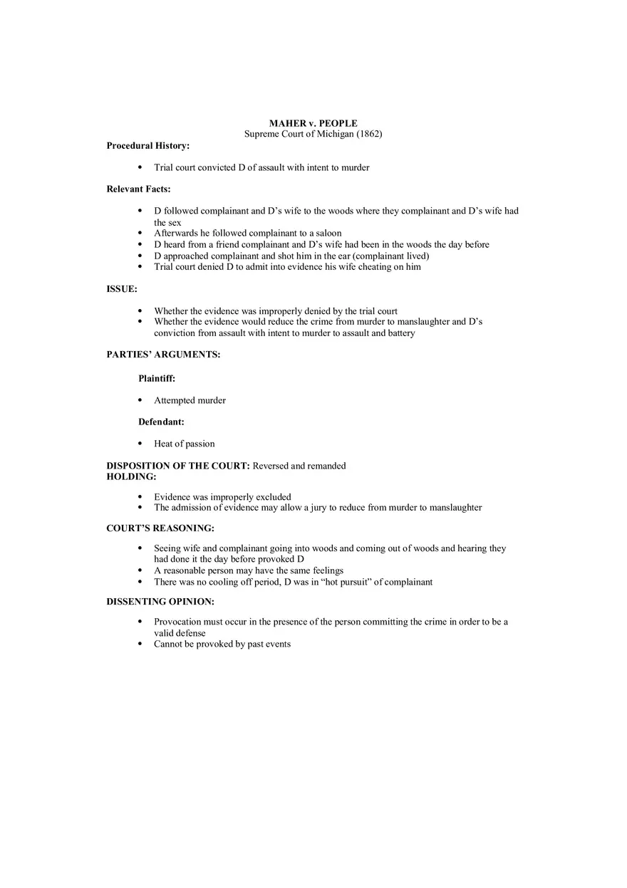 Maher v. People Criminal Law - Page 1