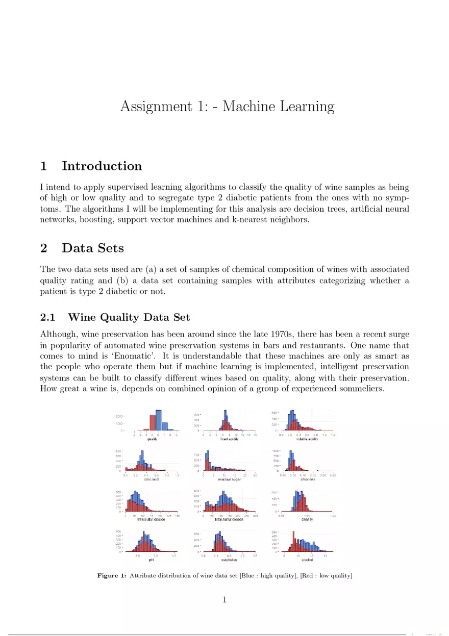Assignment 1 Machine Learning - Page 1