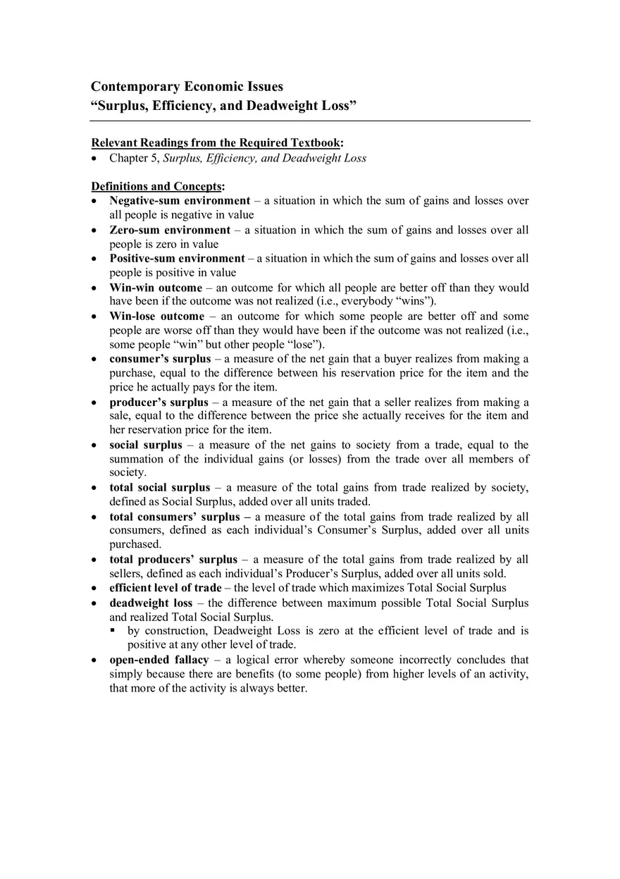 Surplus Efficiency - Page 1