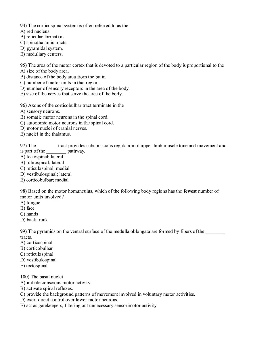 Sensory Pathway Exam Questions - Page 7