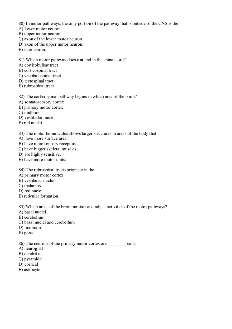 Sensory Pathway Exam Questions - Page 5