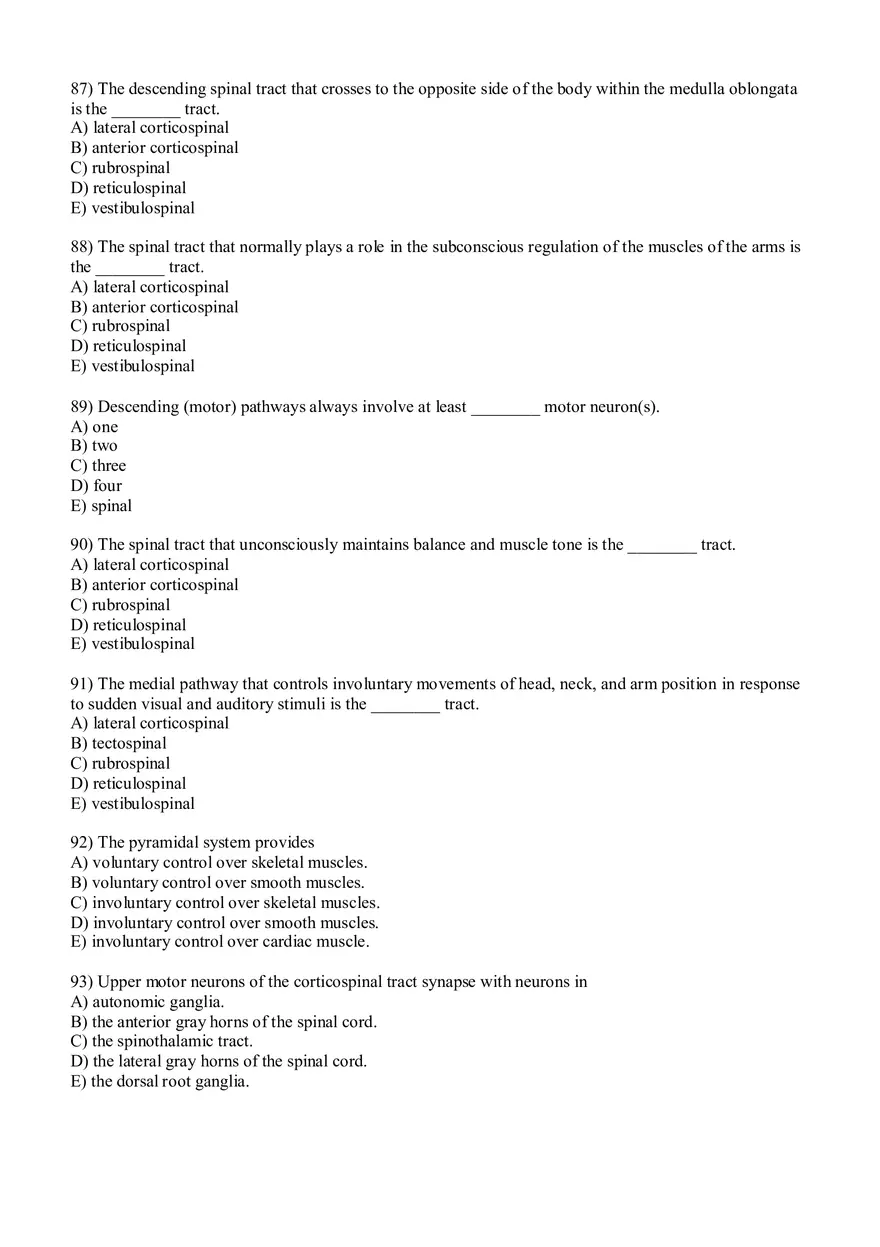 Sensory Pathway Exam Questions - Page 6
